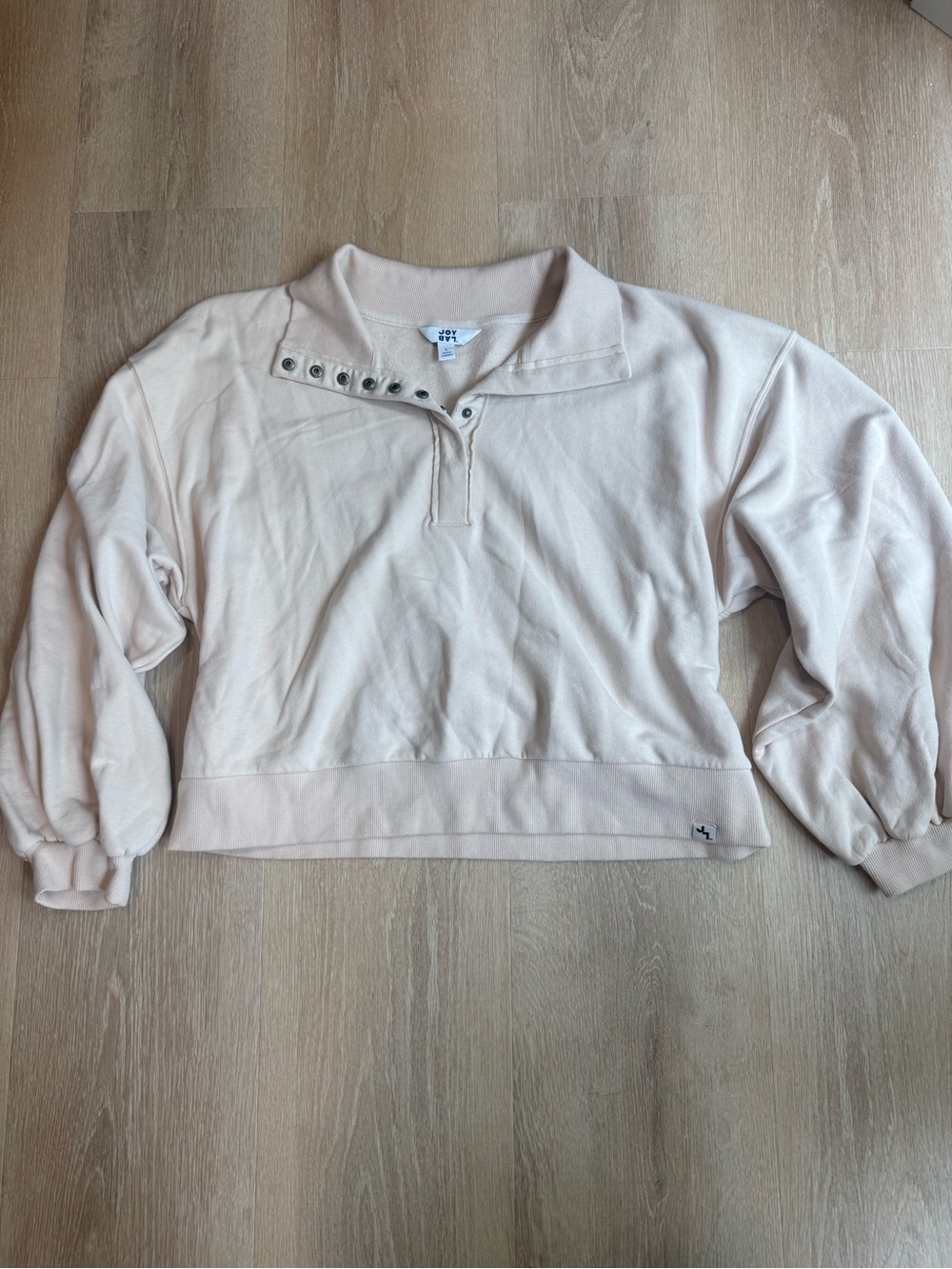 JoyLab Cream Snap-Button Quarter-Zip Sweatshirt